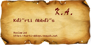 Kürti Abbás névjegykártya